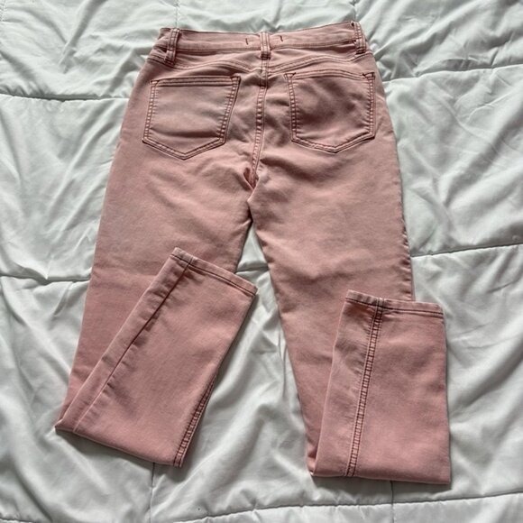 Free People Jeans Womens Size W25 Coral Pink Zip Boho Hippie Hipster Summer - Picture 8 of 9